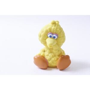 Squeaky Toy, Sesame Street, 1980s, Baby Big Bird, PVC Figure, Vintage, Toy, Coll